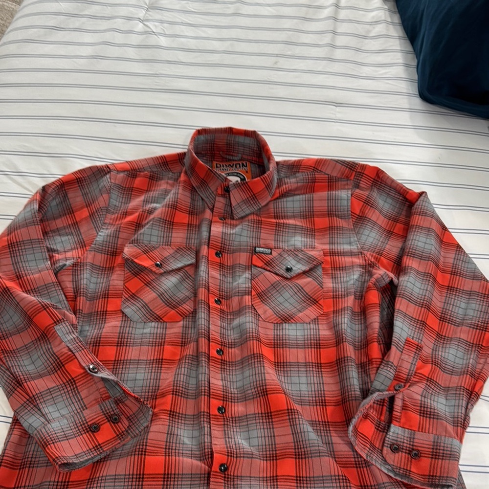 DIXXON Red and Black Plaid Casual Button Down Shirt